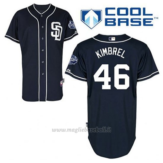 Maglia Baseball Uomo San Diego Padres Craig Kimbrel 46 Blu Blu Alterner Cool Base